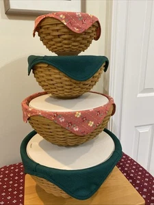 Longaberger Bowl Basket Liners Set 7", 9", 11", 13"  Ivy, dogwood - Picture 1 of 1