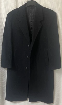 Stafford Coat Mens 42 Charcoal Wool 3 Button Trench Full Length Classic Overcoat - Image 1 of 4