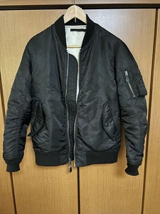 AVIREX MA-1 Nylon Bomber Flight Jacket Black Width 56cm Length 70cm - Picture 1 of 9