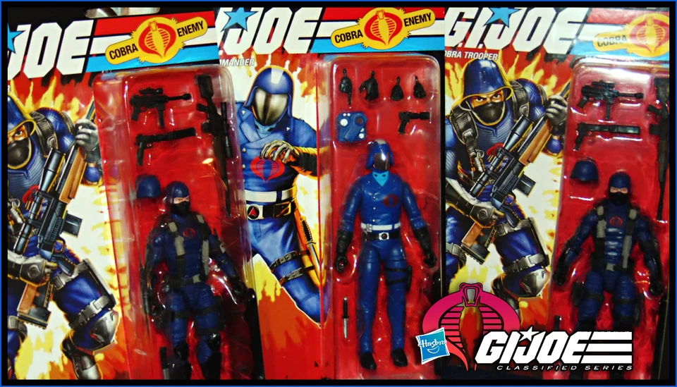 GI JOE CLASSIFIED RETRO SERIES COBRA COMMANDER + 2 COBRA TROOPERS LOT HASBRO MOC - Image 1 of 4
