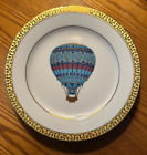 Royal Gallery Gold Buffet Blue Hot Air Balloon Salad Plate 8.5” 1991