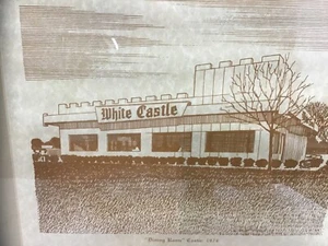 "Impresión artística vintage White Castle restaurante comedor castillo 1974 17,25"" x 14,25""" - Imagen 1 de 5