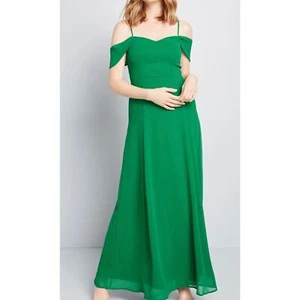 ModCloth grünes durchschlagendes Wow Maxikleid Größe 00 Neu mit Etikett - Bild 1 von 7