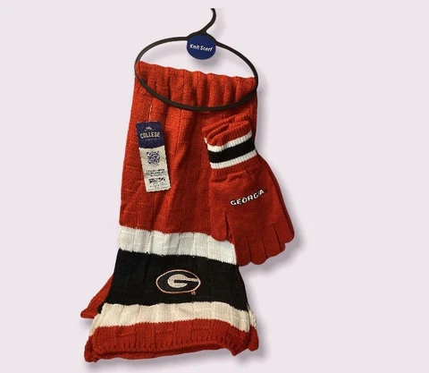 NCAA TEAM KNIT SCARF AND GLOVE GIFT Georgia Bulldogs Cover