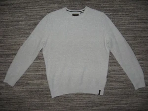 SUPERDRY Mens M Textured Crew Neck Sweater Jumper Gray - Picture 1 of 15