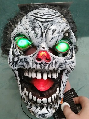 NWT Light Up Zombie Skull Unisex Mask. One Size Fits All  - Image 1 of 4