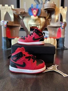 Nike Air Jordan 1 Mid TD Infant Baby Toddler Shoes Sz 4C Reverse Bred 640735-660 - Picture 1 of 6