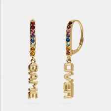 Coach Pac-Man Earrings Game Over Drop Multi color Gold Tone Limited Edition  