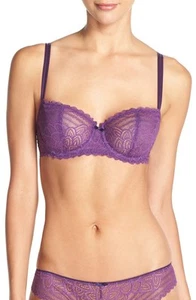 Nuevo sin etiquetas Chantelle violeta bajo alambre transparente semi sujetador 32C 1745 - Imagen 1 de 1
