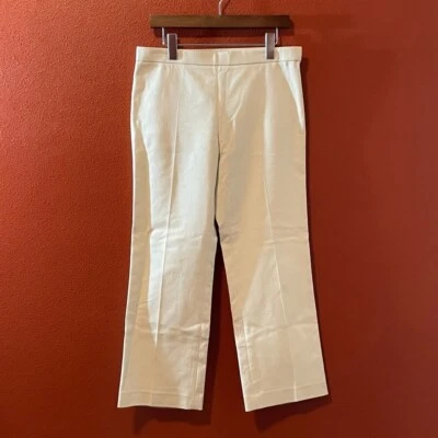 Pantalón capri plisado para mujer The Row blanco marfil mezcla de algodón Foto 1 de 4