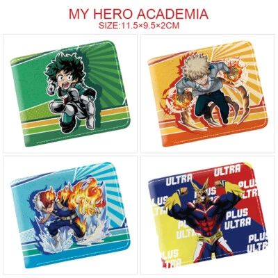 Anime My Hero Academia Short Bifold Wallet  PU Purse Card Pack Unisex Coin Bag - Image 1 of 4
