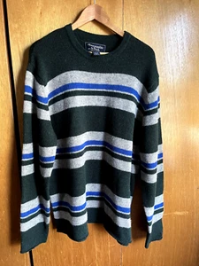 VTG ABERCROMBIE & FITCH Men's 100% Wool Multicolor Striped Pullover Sweater XL - Picture 1 of 5