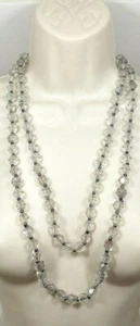 Clear Faceted Plastic Bead Necklace 59" Long Lariat Unbranded Fashion Jewelry - Picture 1 of 8
