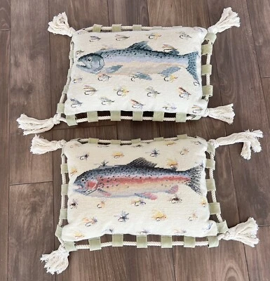 Almohada para peces punta de aguja lana moscas cuerda verde arco iris trucha salmón sin salida al mar Foto 1 de 4