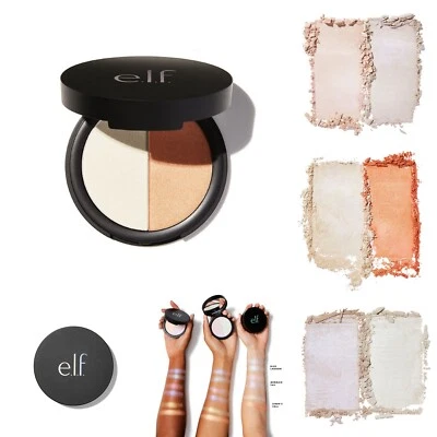 E.L.F ELF PRISMATIC HIGHLIGHTING HOLOGRAPHIC DUO HIGHLIGHTER POWDER PINK ORANGE - Image 1 of 3