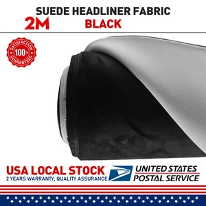 Black Suede Headliner Fabric Material 79"x60" Car Interior Roof Liner Upholstery - Picture 1 of 10