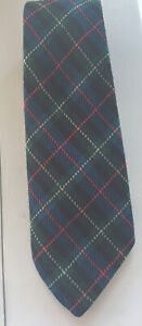 Scottish Style  Green  Plaid Tie Vintage