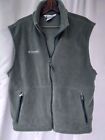 columbia sportswear company fleece vest men large green zip outdoor lightweight