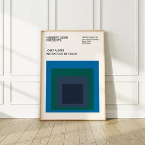 Josef Albers "Interaction of Color" 1971 New York Exhibition Poster, Matte Paper - Picture 1 of 4