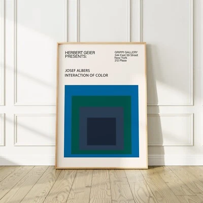 Josef Albers "Interaction of Color" 1971 New York Exhibition Poster, Matte Paper - Image 1 of 4