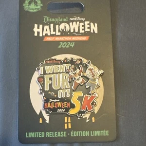 Disneyland RunDisney Pin HALLOWEEN 5K Chip & Dale I WENT FUR IT 2024 Limited New - Picture 1 of 1
