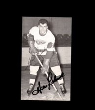 Hector Lalande Signed JD McCarthy Vintage Postcard 1950`s 60`s Detroit Red Wings
