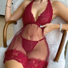 Women's Sexy-Lingerie Babydoll G-string Sleepwear Underwear Lace Dress Nightwear