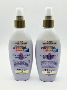 2X OGX Frizz Defying+ Coconut Miracle Oil Flexible Hold Hairspray Level 2 Hold - Picture 1 of 5