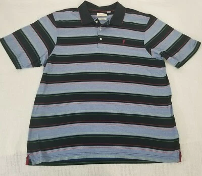 Camisa polo de golf Payne Stewart para hombre azul negro rojo rayas años 60 2 capas talla XL Foto 1 de 4
