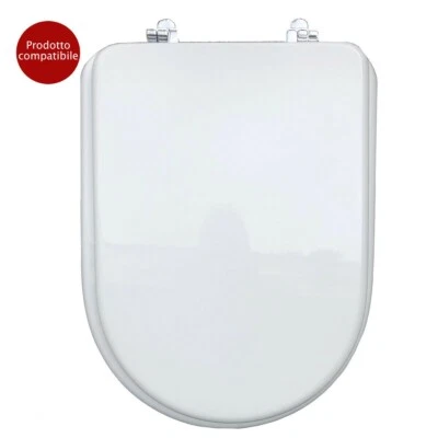 Copriwater sedile wc serie Sintesi Cesame in resina poliestere colata bianco  - Immagine 1 di 2