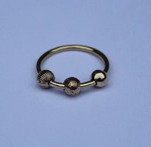 Silver Ring Handmade Anxiety Worry Meditation Band Spinner Beaded Ring Jewelry - Picture 1 of 3