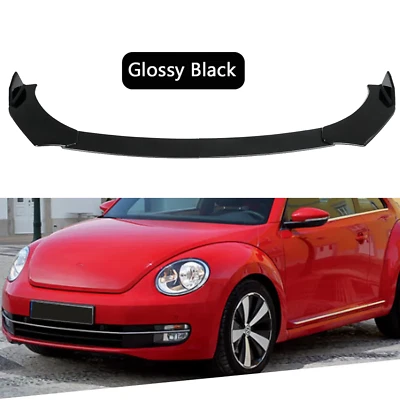 Front Bumper Lip Spoiler Splitter Body Kit+Glossy Black For VW Volkswagen Beetle - Imagem 1 de 4