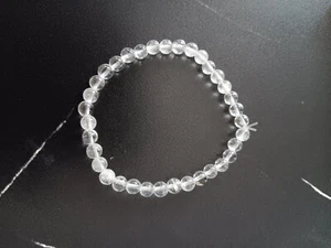 Bergkristall Halbedelstein  Armkette mit Gummiband - mit Täschchen - Bild 1 von 6