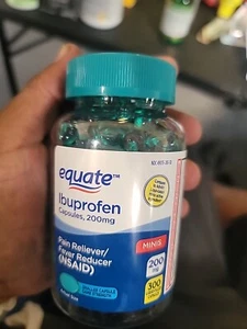 Equate Ibuprofen Mini Softgel Capsules, 200 mg, 300 Count  Exp 09/2025 - Picture 1 of 2