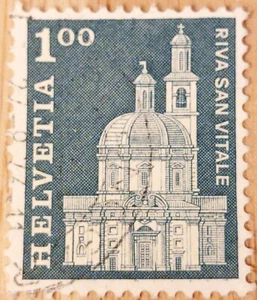 π¨π SWITZERLAND 1 Fr - 1 Franc Postage Stamp : Santa Croce Church - Picture 1 of 2