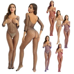 Sexy Women Bodysuit Fishnet Body Stocking Lingerie Babydoll Nightwear Sleepwear - Picture 1 of 69