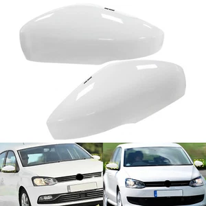 1 Paar Weiß Glänzend Spiegelkappe Abdeckung Links & Rechts für VW UP! ab.09/2016 - Bild 1 von 12