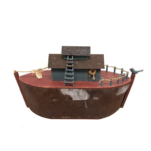 Vintage Millwood Toy Company Folk Art - Noah's Ark Ship, Signed Barry Grosscup