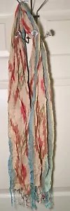 Fall Peach Pattern Scarf, OS - Picture 1 of 1