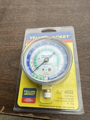 YELLOW JACKET 2-1/2" MANIFOLD GAUGE 134A/404a/507  New Bn4 - Image 1 of 4