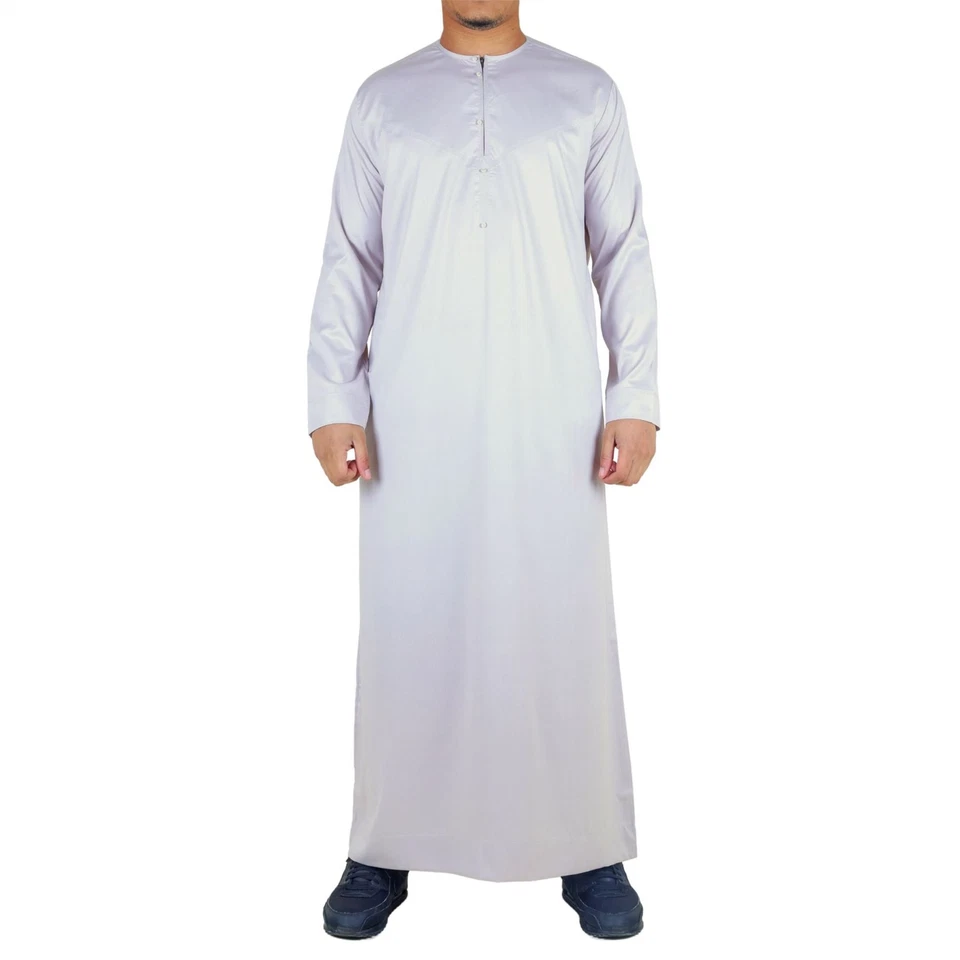 Ropa islámica Thobe emiratí satinado crema para hombre | Thobez Foto 1 de 1