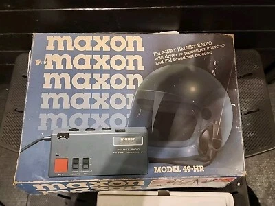 VINTAGE Maxon Model 49-HR FM 2-Way Helmet Radio NOB Orig Box.  - Image 1 of 4