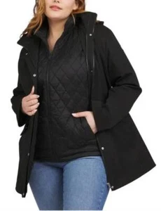 BLACK LANDS' END WOMENS MEDIUM~3-IN-1 SYSTEMS COAT~JACKET~VEST~NEW - Picture 1 of 5