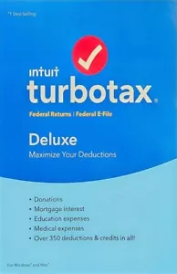 Intuit Turbotax 2016 Deluxe Federal only + Federal E-file BRAND NEW SEALED - Picture 1 of 7