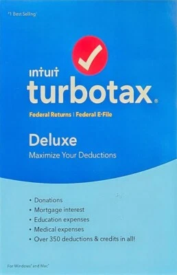 Intuit Turbotax 2016 Deluxe Federal only + Federal E-file BRAND NEW SEALED - Image 1 of 4