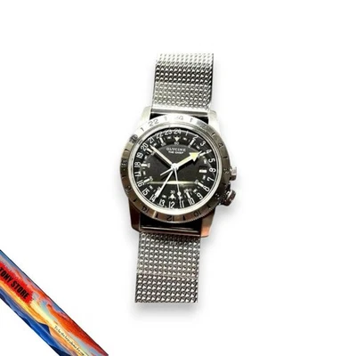 Glycine Airman Vintage The Chief GMT 40mm GL0464 Pilot Men's Wristwatch Silver - image 1 of 4