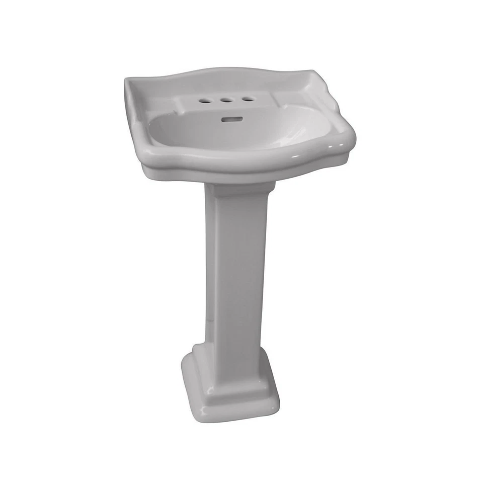 Pedestal Lavatory Sink, White Vitreous China with 4-Inch Centerset - Image 1 of 3