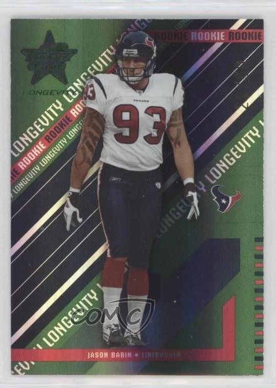 2004 Leaf Rookies & Stars Longevity Rookie Emerald /50 Jason Babin #223 RC - Imagem 1 de 2