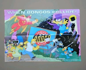 Vintage 1994 THE SIMPSONS BONGO COMICS When Bongos Collide Promo Poster 25"×17" - Picture 1 of 8