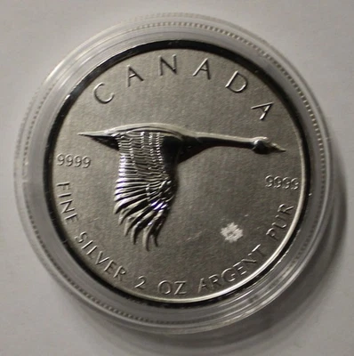2 Unzen Silber, Goose, Ente, Kanada, 2. Ausgabe, 2020 - Bild 1 von 2